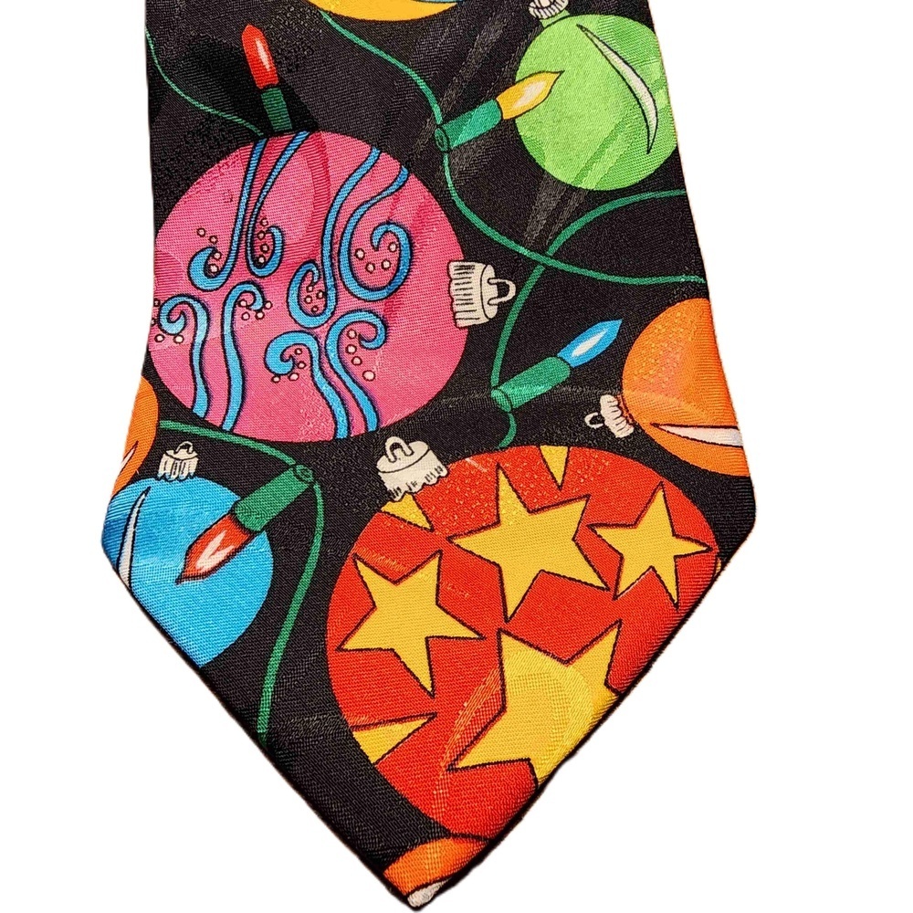 Company B Multicolor Christmas Themed Ornament Print Colorful Tie Size 55" x 4"‎